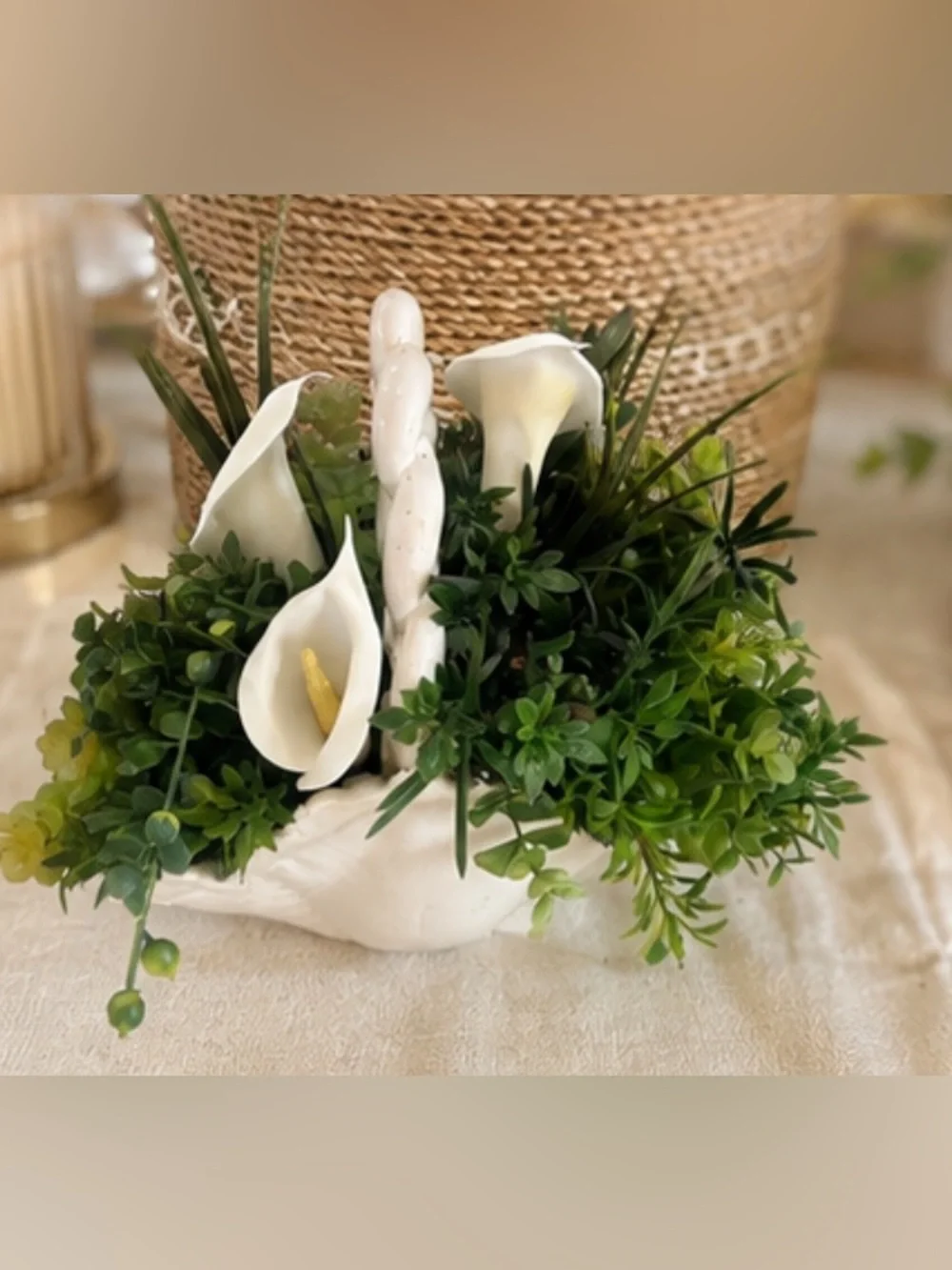 Handmade faux succulent arrangement